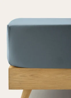 Sale Bouchara DRAP HOUSSE EN COTON POUR 2 LITS JUMEAUX Bleu ORAGE