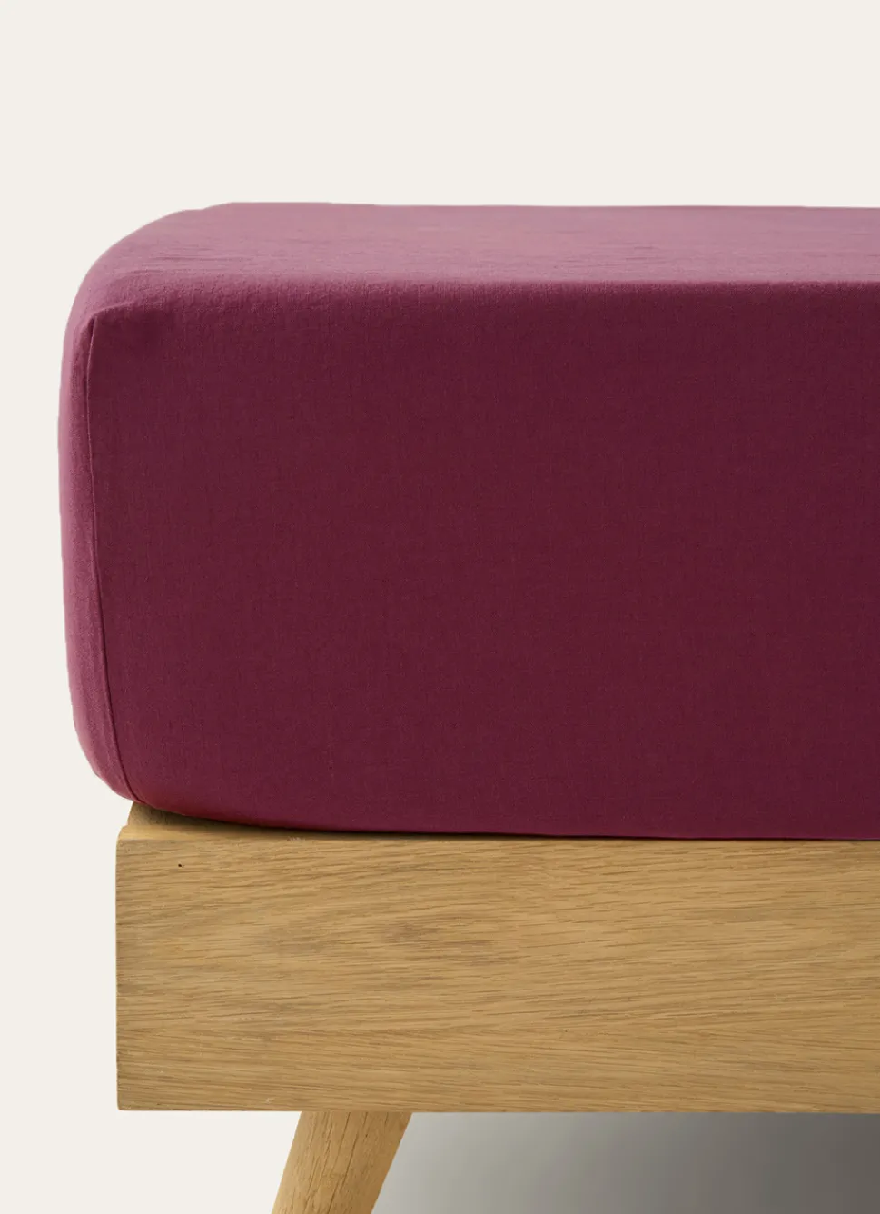 Outlet Bouchara DRAP HOUSSE EN LIN LAVÉ UNI 165GR GRENAT