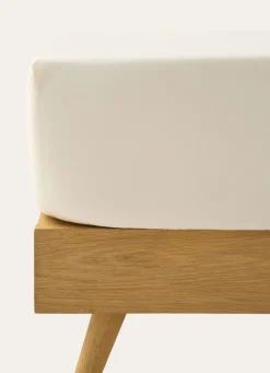 Best Bouchara DRAP HOUSSE UNI EN COTON LAVÉ BIO ECRU