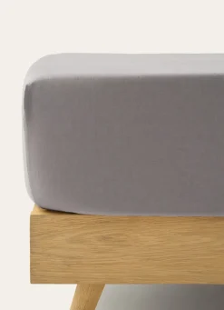 Best Bouchara DRAP HOUSSE UNI EN COTON GRAND BONNET 32CM TAUPE CLAIR