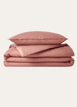 Hot Bouchara DRAP HOUSSE UNI EN COTON LAVÉ BIO ROSE
