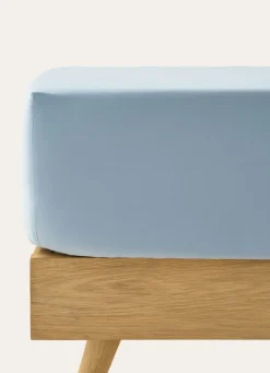 New Bouchara DRAP HOUSSE UNI EN PERCALE DE COTON ORAGE