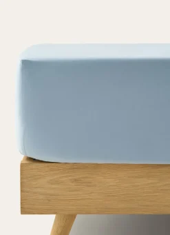 New Bouchara DRAP HOUSSE UNI EN PERCALE DE COTON ORAGE