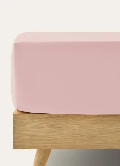 Sale Bouchara DRAP HOUSSE UNI EN PERCALE DE COTON ROSE PÉTALE