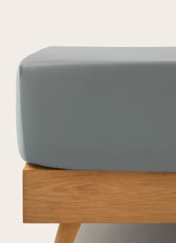 Discount Bouchara DRAP HOUSSE UNI EN SATIN DE COTON GLACIER