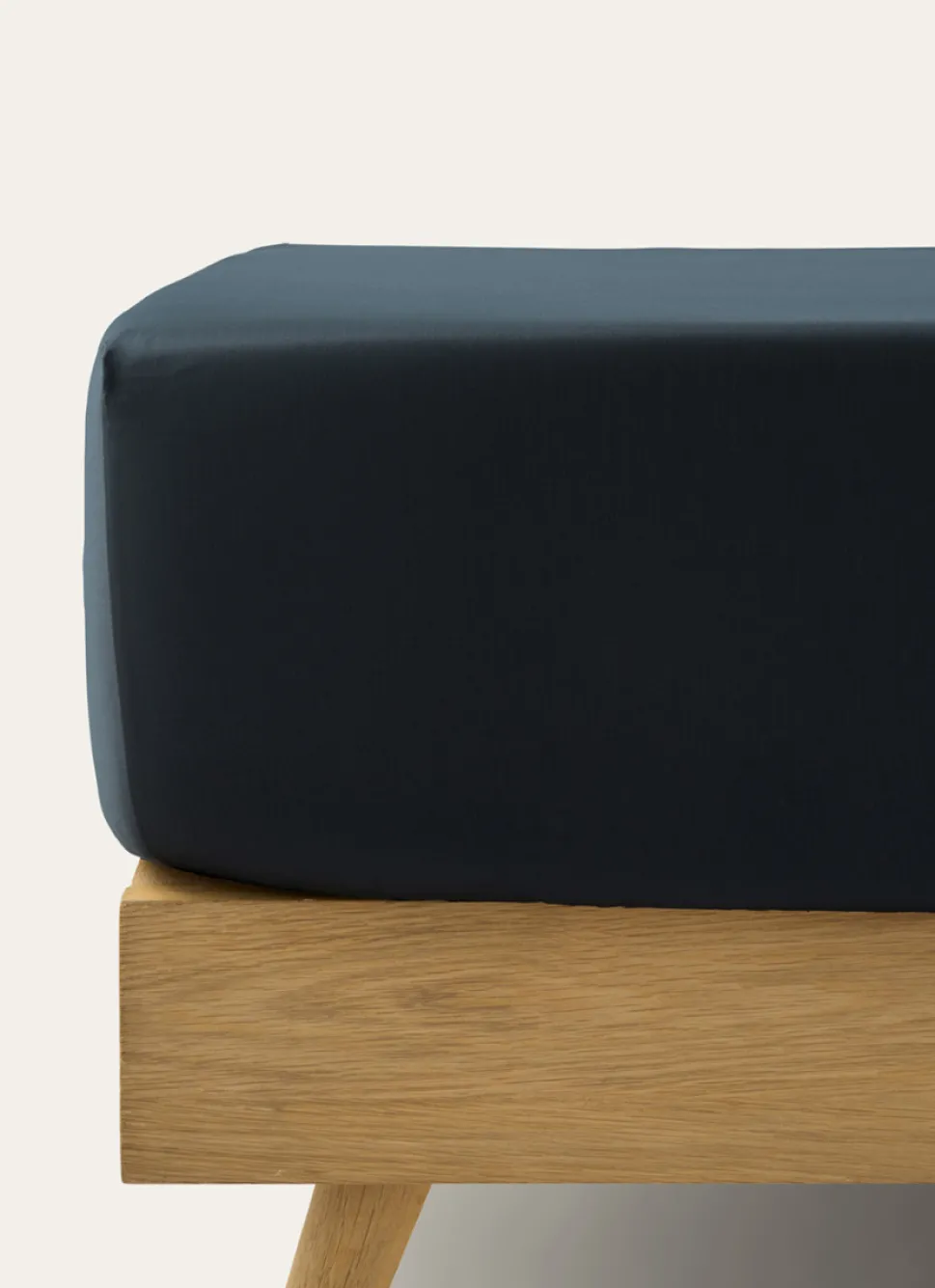 Outlet Bouchara DRAP HOUSSE UNI EN SATIN DE COTON MARINE