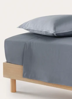 Hot Bouchara DRAP PLAT EN SATIN DE COTON UNI ARDOISE