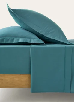 Clearance Bouchara DRAP PLAT UNI EN COTON BLEU PAON