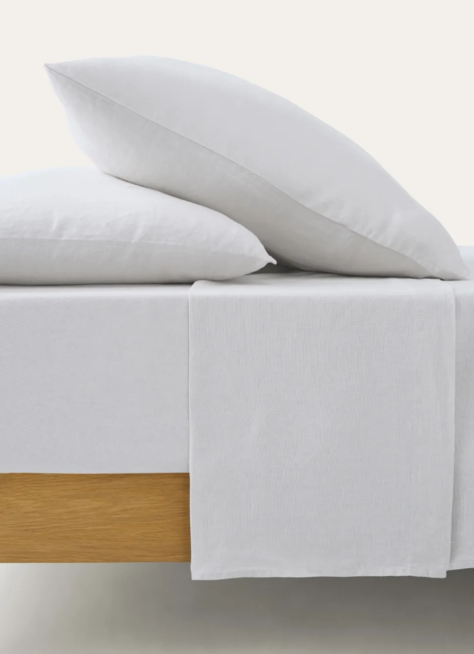 Outlet Bouchara DRAP PLAT UNI EN LIN LAVÉ - 165GR BLANC