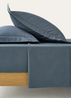 Sale Bouchara DRAP PLAT UNI EN PERCALE DE COTON JEAN