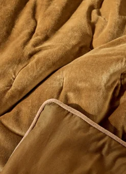 Online Bouchara ÉDREDON EN VELOURS GANSÉ D'UN BIAIS CONTRASTÉ KAKI