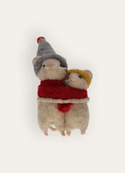 Discount Bouchara DUO DE PETITES SOURIS DÉCORATIVES EN FEUTRE BEIGE CLAIR