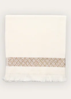 Best Bouchara ESSUIE-MAINS EN COTON ÉPONGE LITEAU ÉLÉGANT ÉCRU