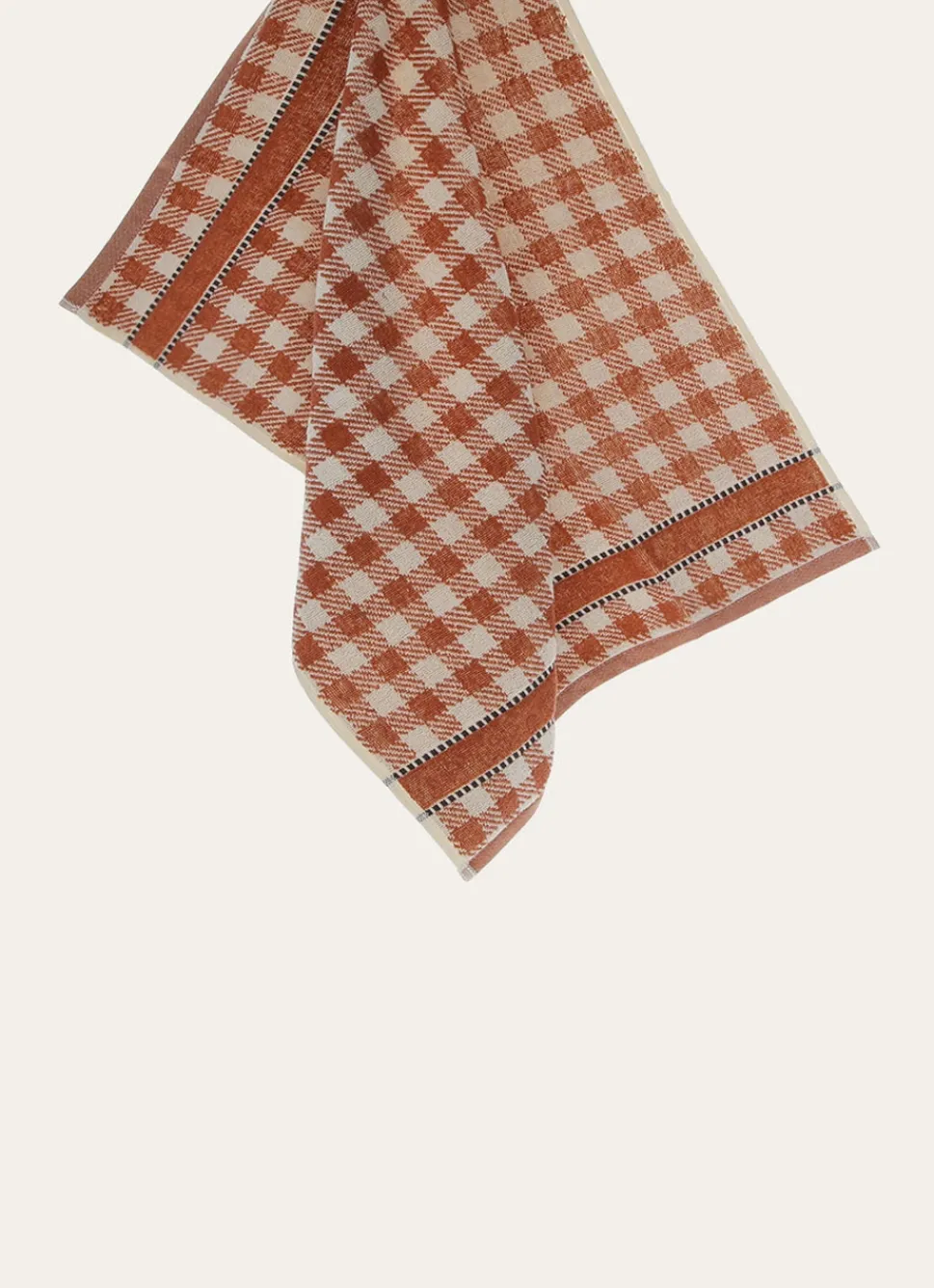 Outlet Bouchara ESSUIE-MAINS EN ÉPONGE À CARREAUX TISSÉ-TEINT TERRACOTTA
