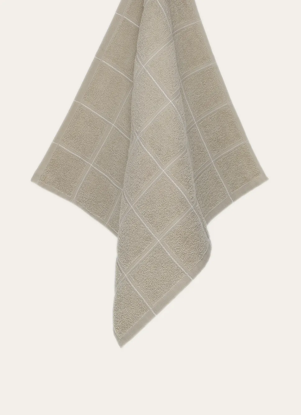 New Bouchara ESSUIE-MAINS EN ÉPONGE À CARREAUX BEIGE