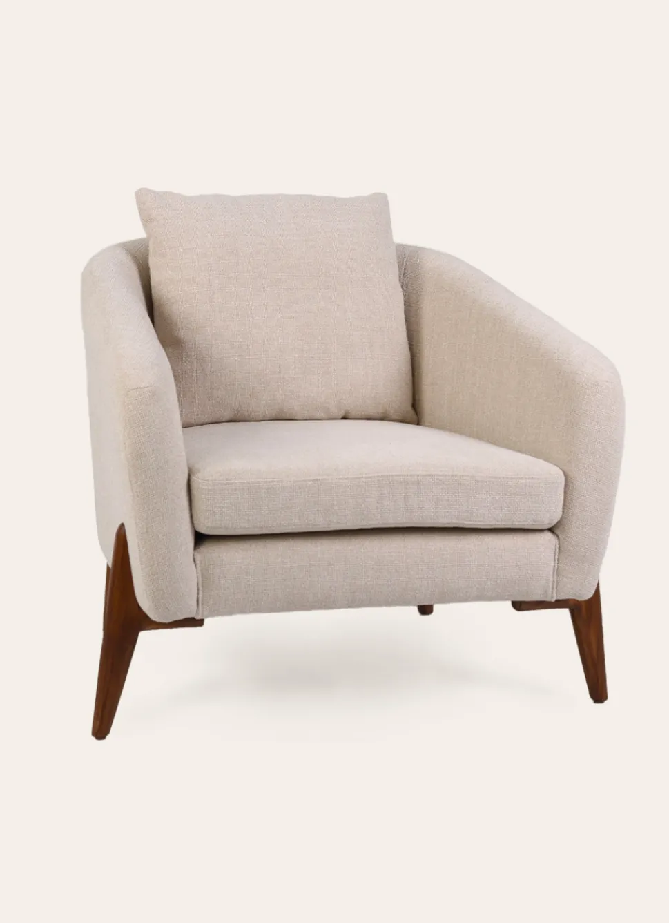 Clearance Bouchara FAUTEUIL EN TISSU ET PIEDS EN BOIS BEIGE
