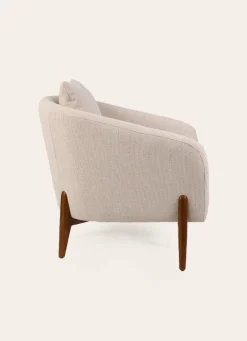 Clearance Bouchara FAUTEUIL EN TISSU ET PIEDS EN BOIS BEIGE