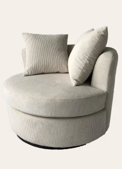 New Bouchara FAUTEUIL PIVOTANT AVEC 2 COUSSINS ÉCRU