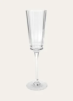 Clearance Bouchara FLUTE A CHAMPAGNE EN CRISTALLIN PLISSÉ TRANSPARENT