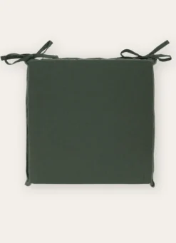 Bouchara GALETTE DE CHAISE DÉHOUSSABLE COTON/LIN THYM/SAUGE