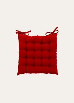 Outlet Bouchara GALETTE DE CHAISE UNIE EFFET DE MATIÈRE rouge