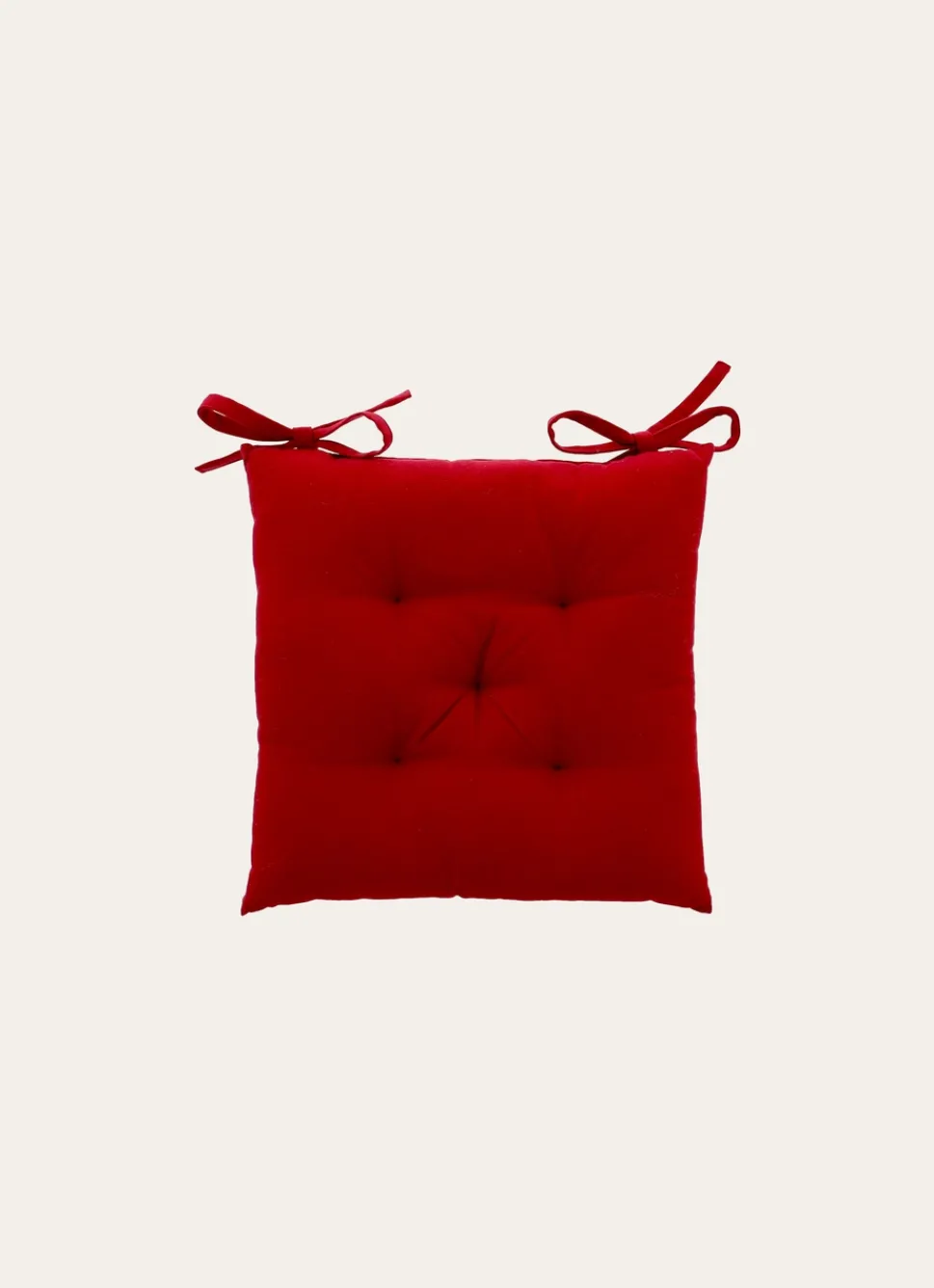 Hot Bouchara GALETTE DE CHAISE UNIE EN COTON ROUGE CERISE