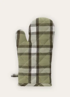 Bouchara GANT DE CUISINE À CARREAUX VERT KAKI
