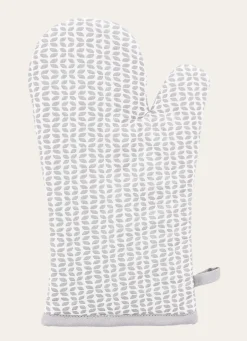 Outlet Bouchara GANT DE CUISINE EN COTON IMPRIMÉ MINI MOTIFS GRIS