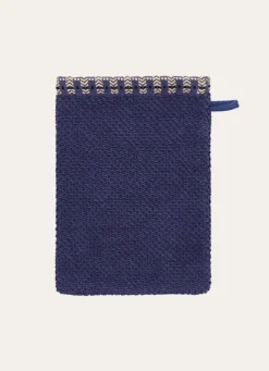 Online Bouchara GANT DE TOILETTE AVEC LITEAU FANTAISIE BLEU FONCÉ