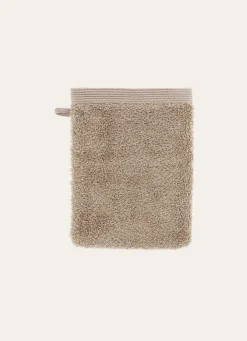 New Bouchara GANT DE TOILETTE BRODÉ EN COTON 500GR TAUPE