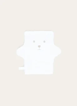 Hot Bouchara GANT EN COTON ÉPONGE TÊTE D'OURS AVEC OREILLES BLANC