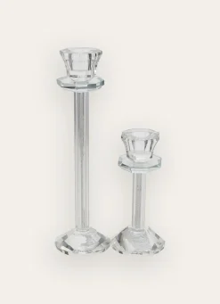 Discount Bouchara GRAND BOUGEOIR EN VERRE TRAVAILLÉ AVEC CRISTAUX TRANSPARENT