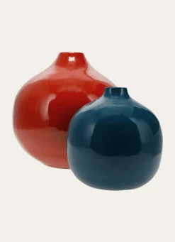 Online Bouchara GRAND VASE EN MÉTAL COLORÉ FINITION ÉMAILLÉE TERRE