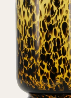 Sale Bouchara GRAND VASE EN VERRE À MOTIF LÉOPARD MARRON/AMBRE