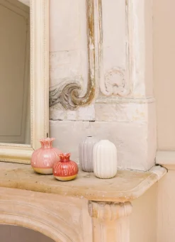 New Bouchara GRENADE EN GRÈS DÉCORATIVE GRAND FORMAT ROSE CLAIR