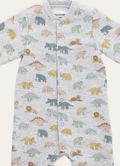 Best Bouchara GRENOUILLÈRE EN JERSEY DINOSAURES ET ANIMAUX GRIS