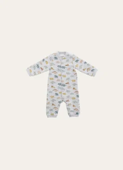 Best Bouchara GRENOUILLÈRE EN JERSEY DINOSAURES ET ANIMAUX GRIS