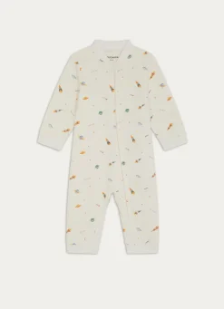 Online Bouchara GRENOUILLÈRE ZIPPÉE EN MOLLETON IMPRIMÉ GALACTIQUE BLANC