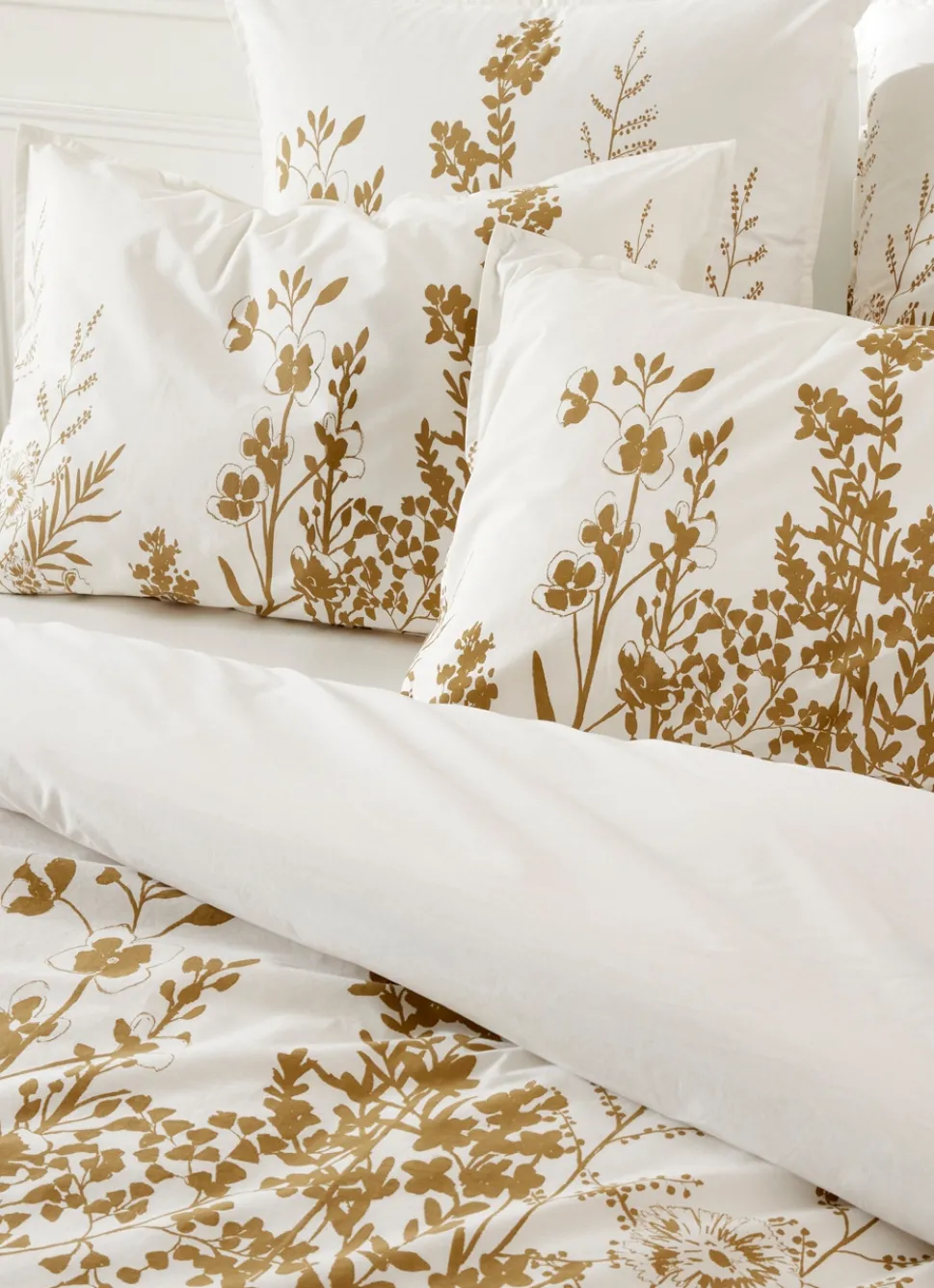 Best Bouchara HOUSSE DE COUETTE À MOTIF FLORAL EN PERCALE GALET
