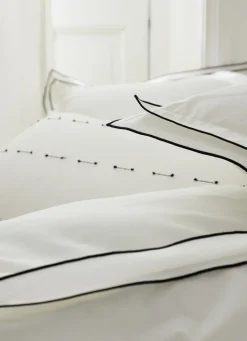 Hot Bouchara HOUSSE DE COUETTE COTON RECYCLÉ BOURDON CONTRASTÉ BLANC/NOIR