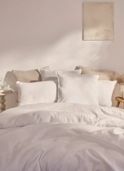 Bouchara HOUSSE DE COUETTE DOUBLE GAZE DE COTON LAIT