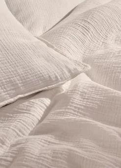 Bouchara HOUSSE DE COUETTE DOUBLE GAZE DE COTON LAIT