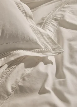 Clearance Bouchara HOUSSE DE COUETTE EN COTON LAVÉ RUTH ECRU IVOIRE