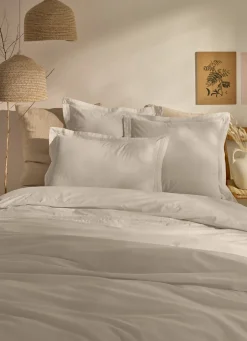 Clearance Bouchara HOUSSE DE COUETTE EN COTON LAVÉ RUTH ECRU IVOIRE