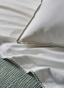 Online Bouchara HOUSSE DE COUETTE EN COTON LAVÉ ÉCRU / KAKI