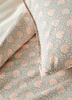 Clearance Bouchara HOUSSE DE COUETTE EN COTON LAVÉ JEIRAN VERT CELADON