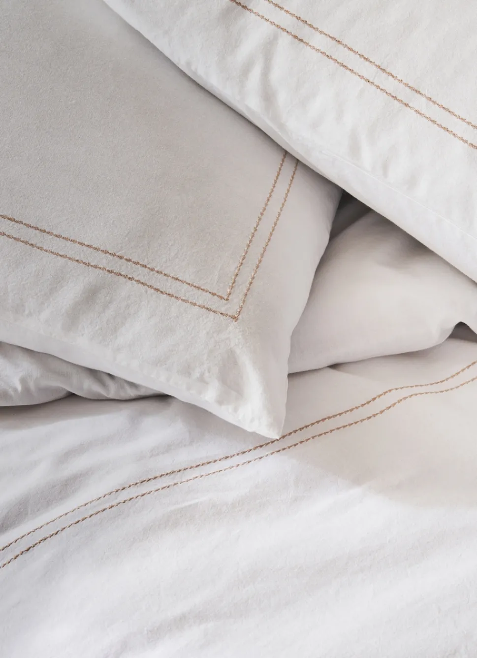 Outlet Bouchara HOUSSE DE COUETTE EN COTON LAVÉ TAUPE