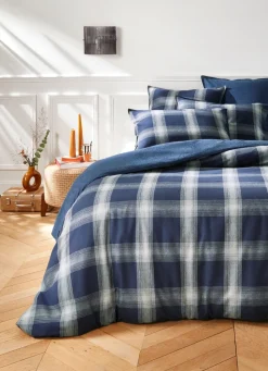 Online Bouchara HOUSSE DE COUETTE EN FLANELLE RHEA BLEU MARINE