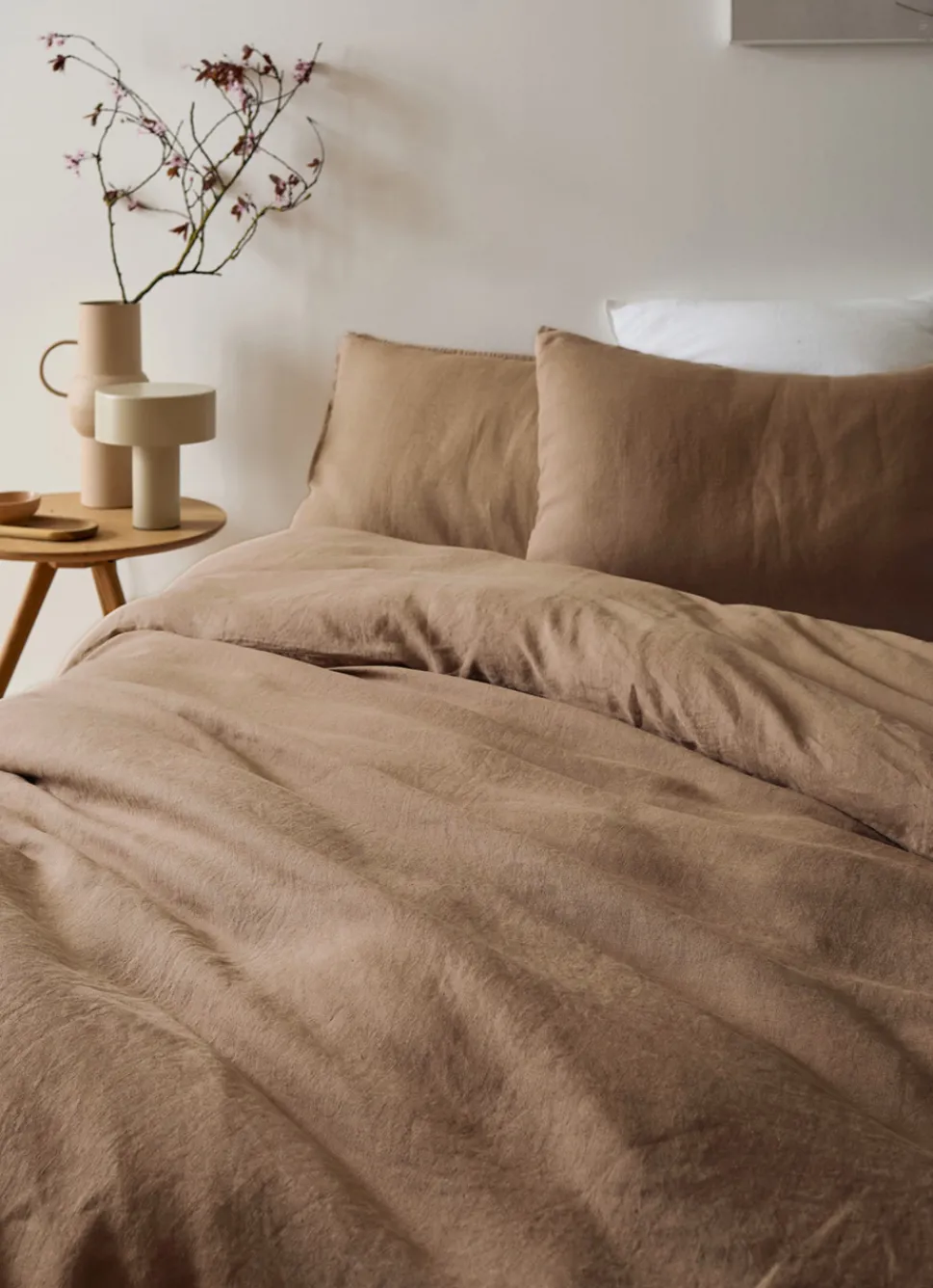 Clearance Bouchara HOUSSE DE COUETTE EN LIN LAVÉ TAUPE