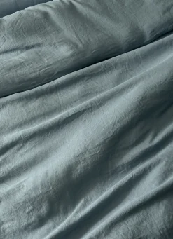 Outlet Bouchara HOUSSE DE COUETTE EN LIN LAVÉ BLEU ZINC